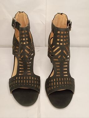 Women’s Black Cutout Ankle Strap Heels